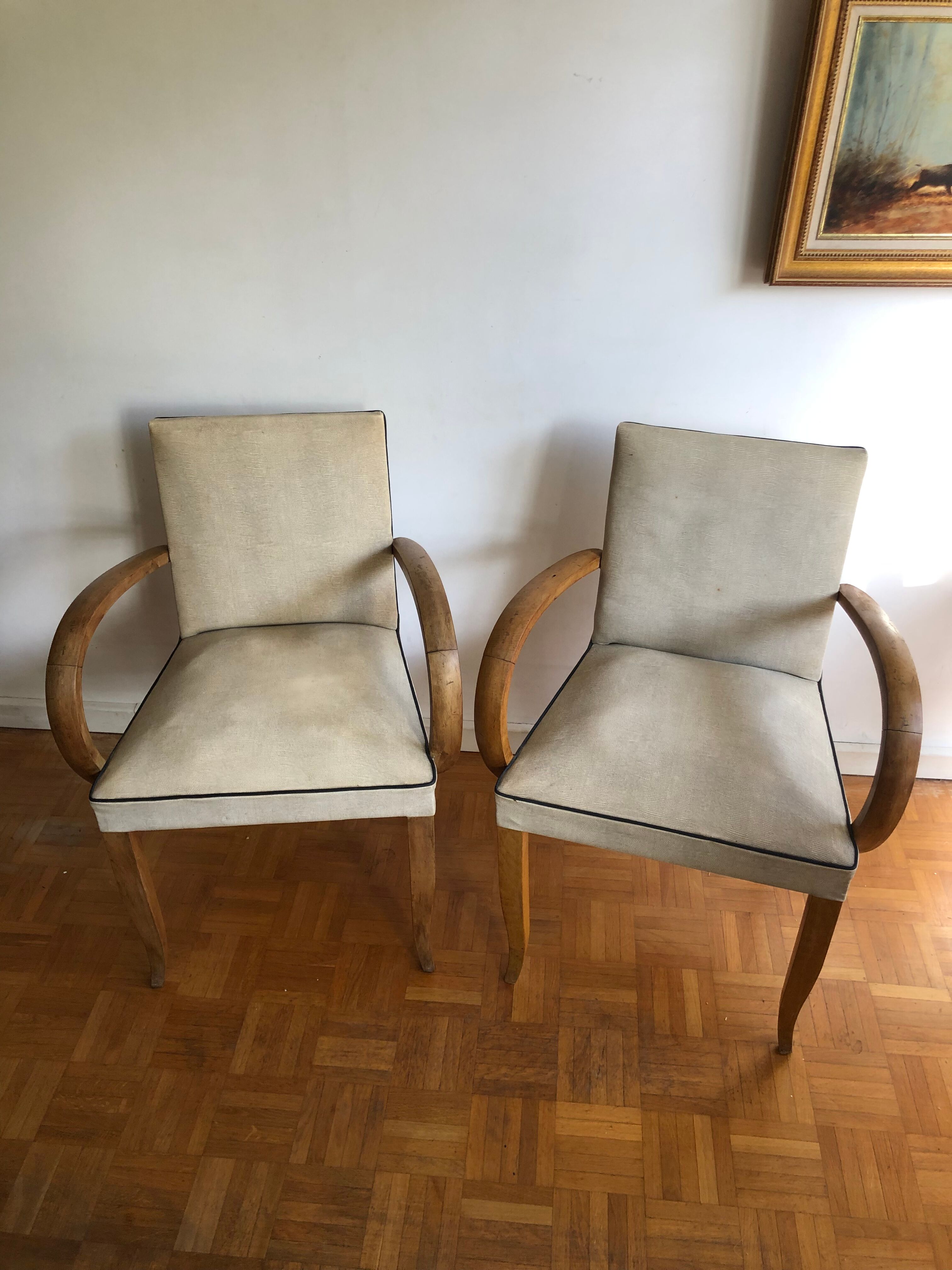 Pair of vintage bridge armchairs