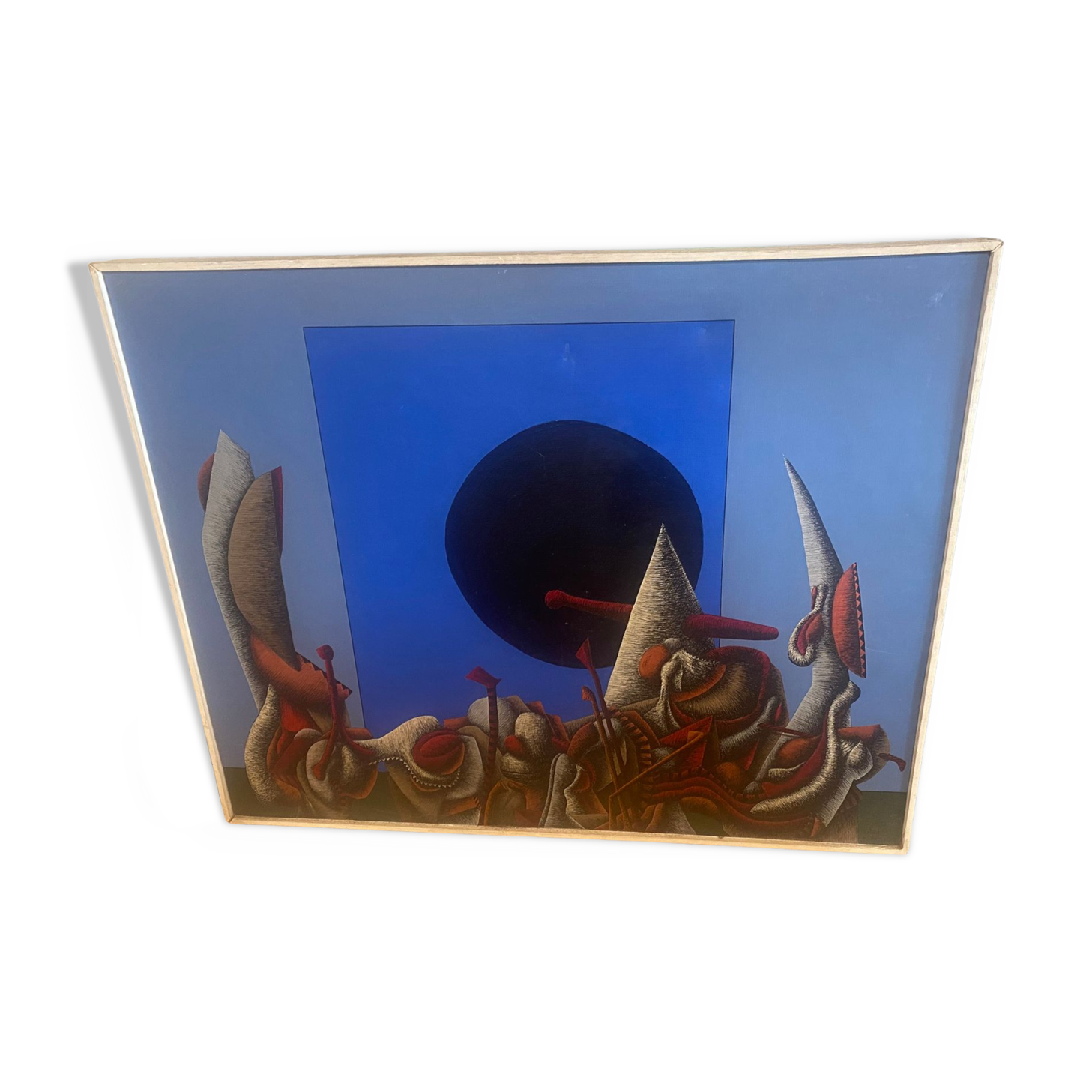 Surrealist painting signed