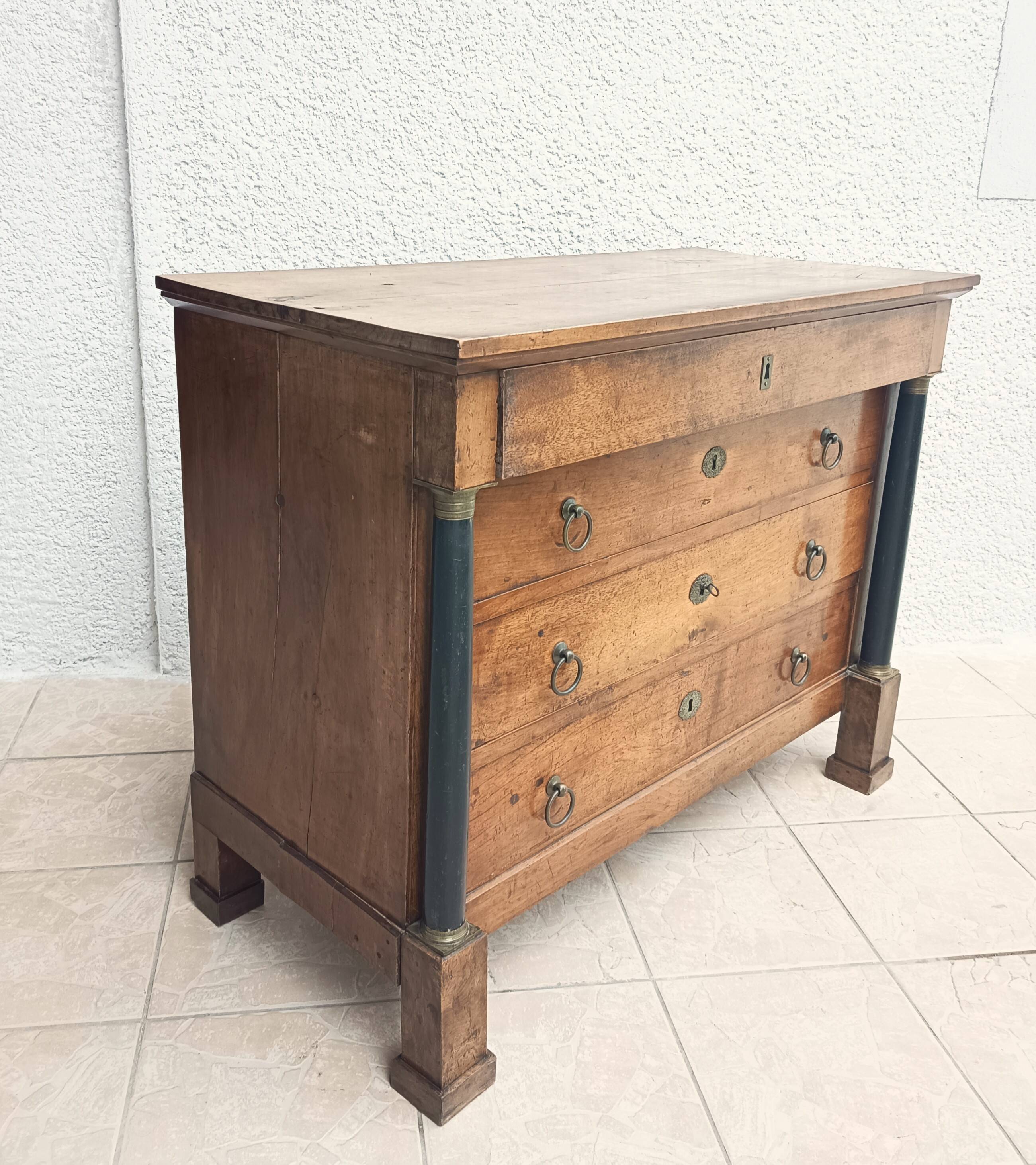 Empire period walnut commode