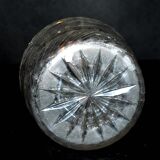 Richly cut crystal decanter and bevelled diamond engraved baccarat or saint-louis? trianon