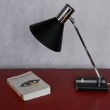 Vintage desk lamp wood metal and chrome 50s