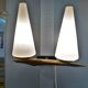 Set of 3 brass and teak Arlus wall light 1960