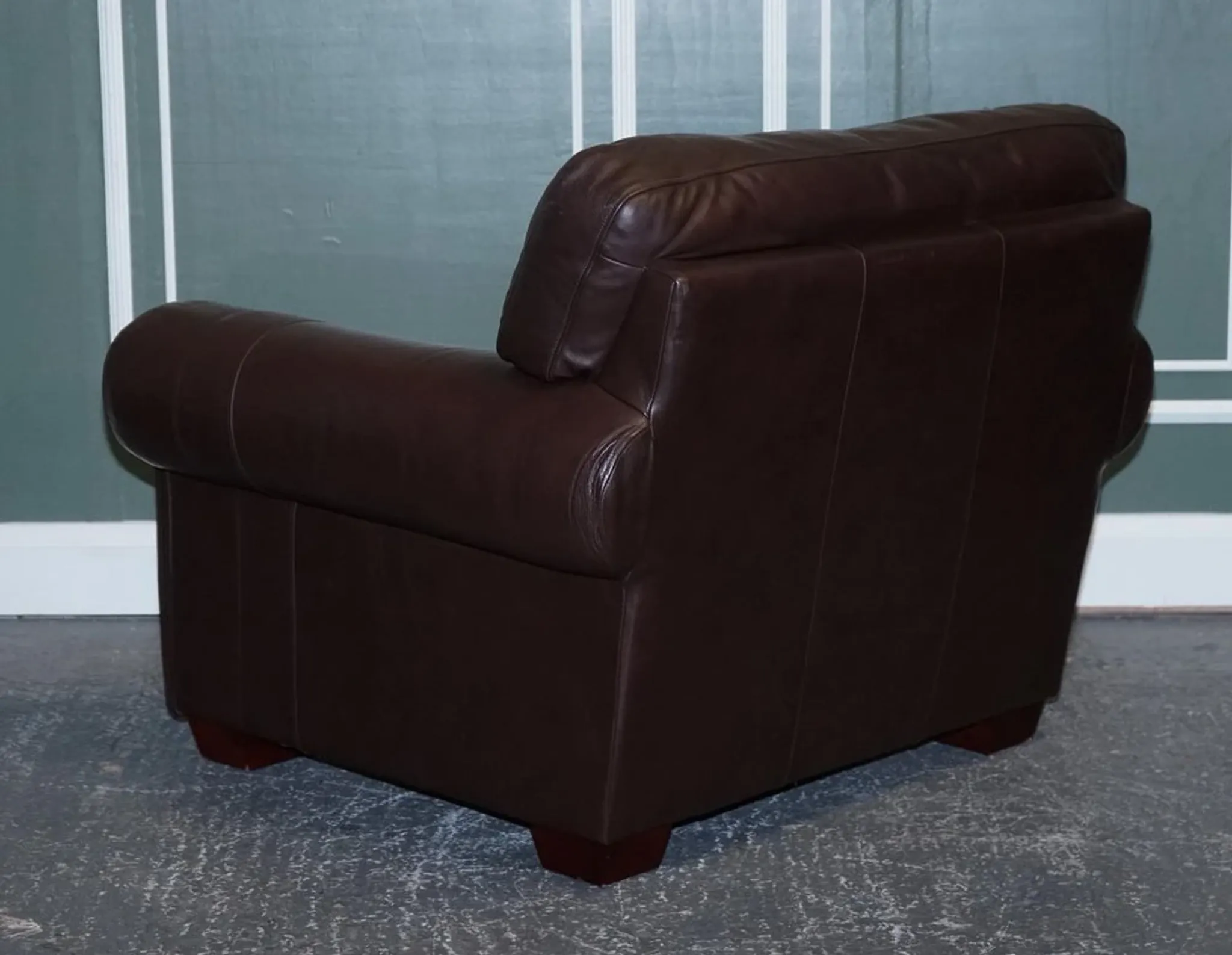 Brown Leather Armchairs, Set of 2