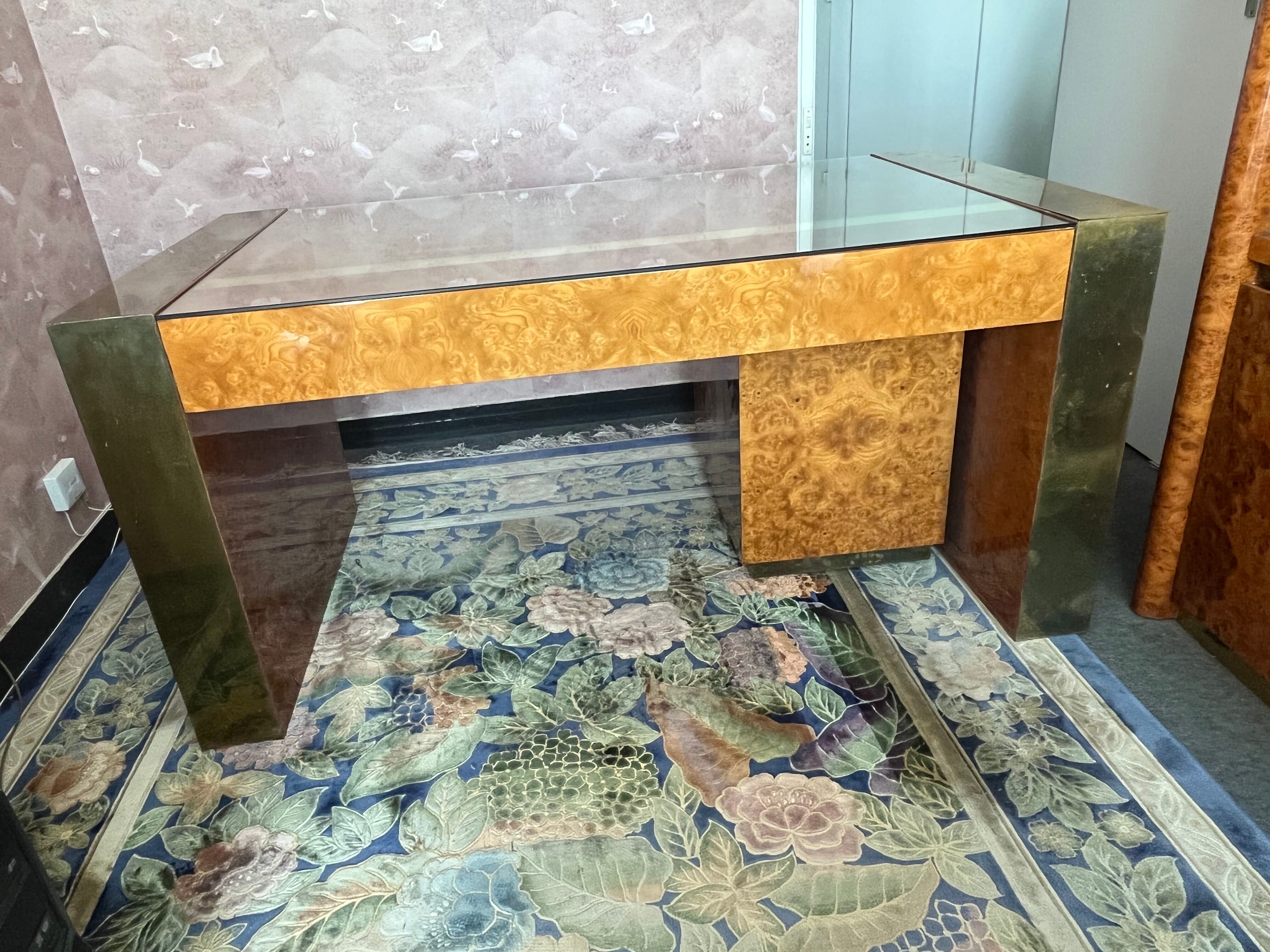 Jean-Claude Mahey elm burl desk