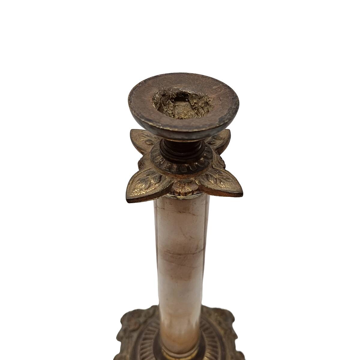 French antique candlestick with marble