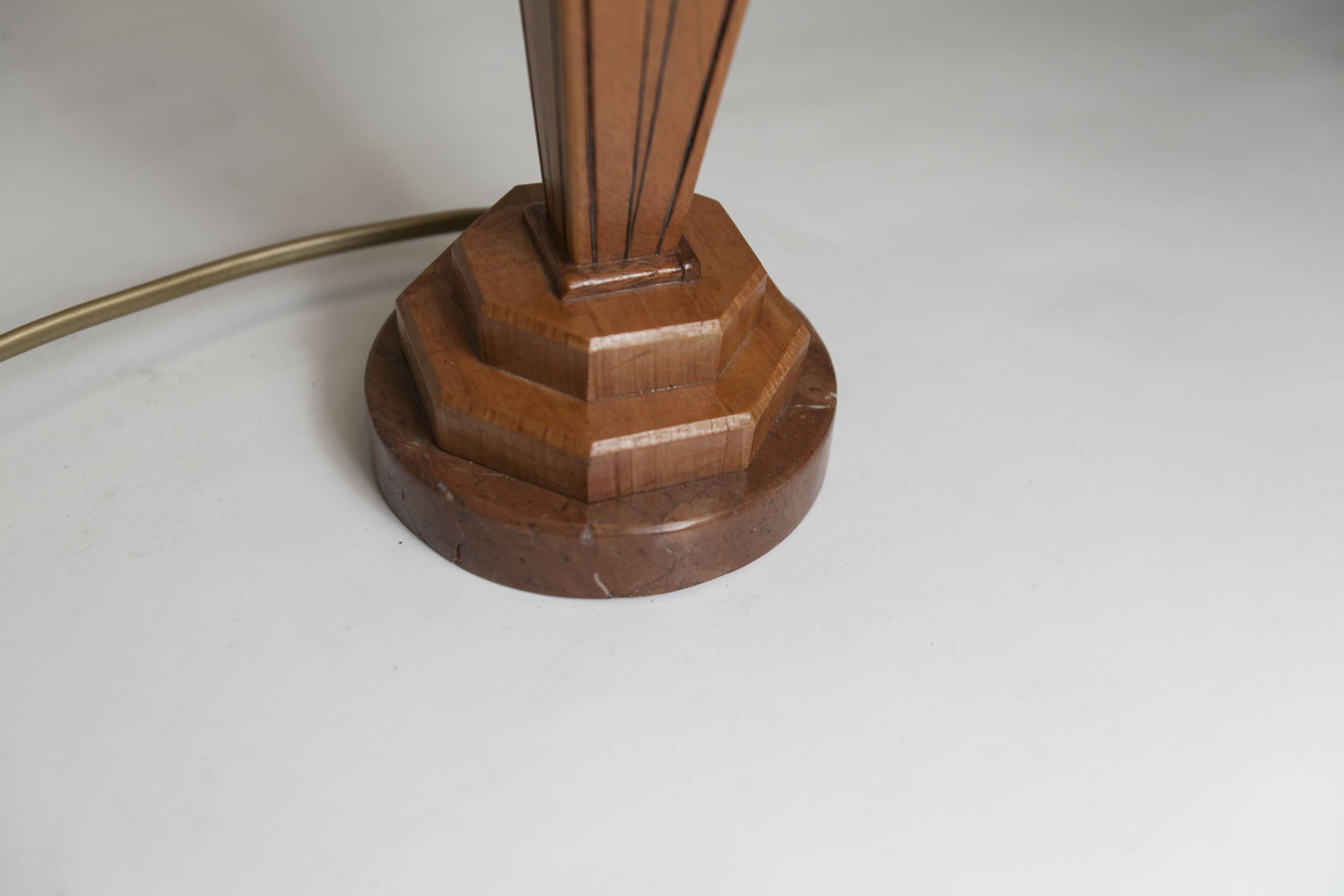 Table lamp 1930 art deco wood Verona marble