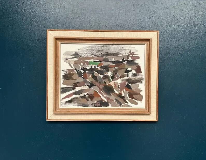 Original Swedish Oil on Canvas – "Abstract" by B. Person – Signed – Vintage and Framed – 53 x 44 cm (20.8" x 17.3")