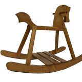 Vintage rocking horse 60s pinewood design minimalist design