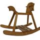 Vintage rocking horse 60s pinewood design minimalist design