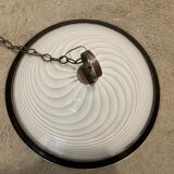 Italian Black and White Light Pendant in Murano Glass