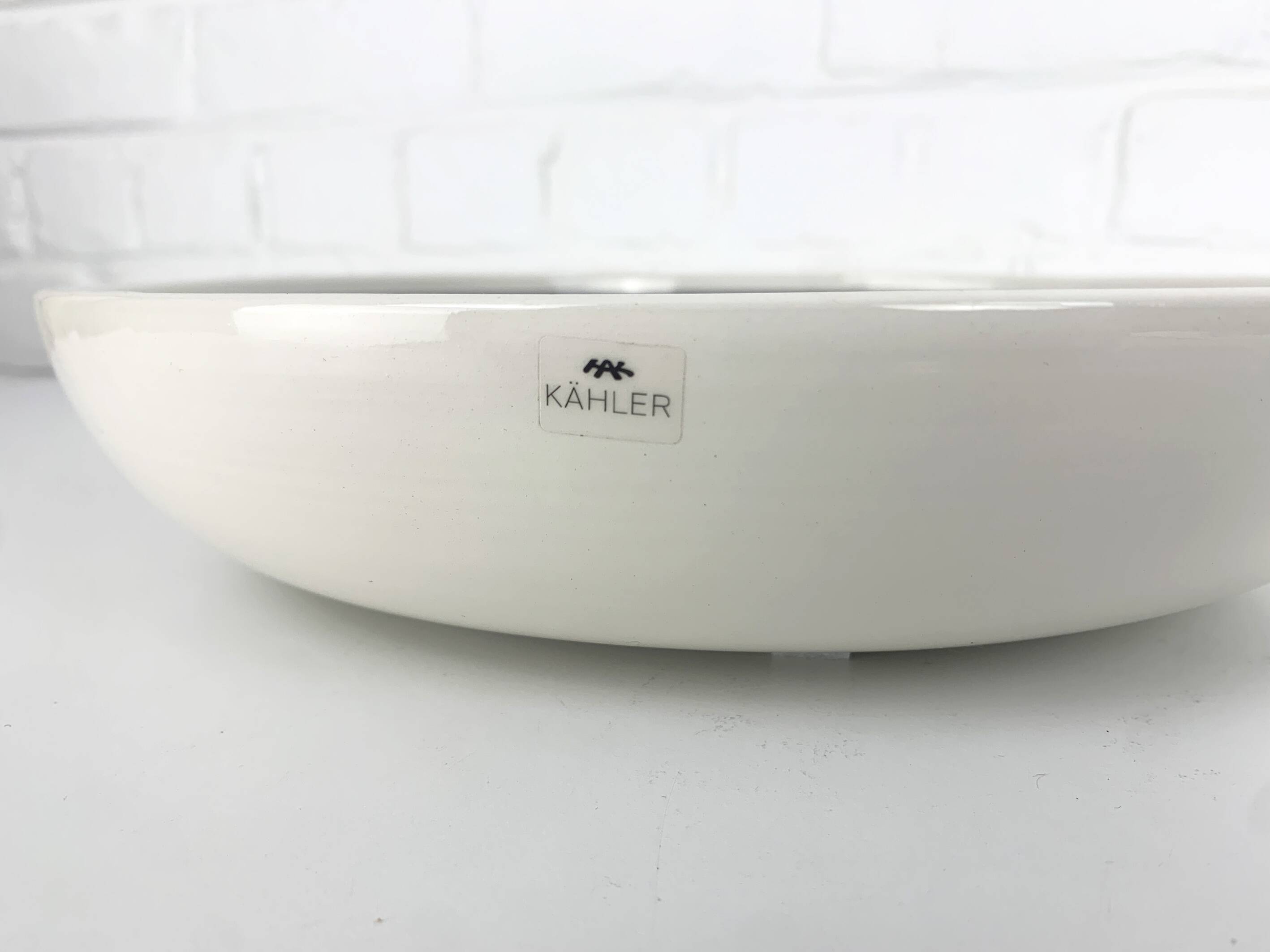 Large ceramic bowl or dish from Kähler, Denmark, striped pattern