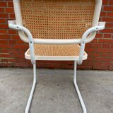 Cesca chair model with armrest in white
