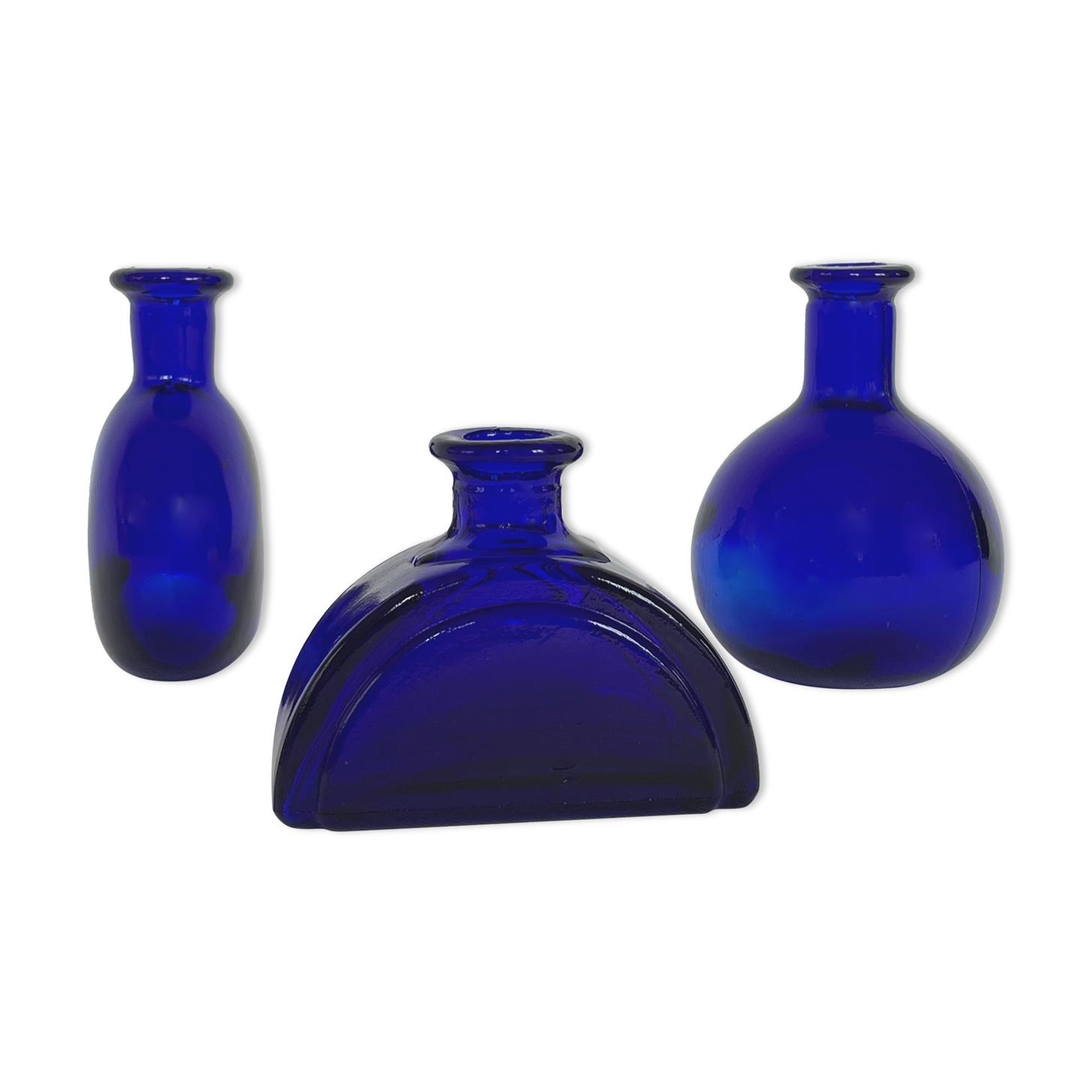 Set de 3 flacons en verre, vintage 1970