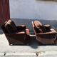 Pair of armchairs year 50 chocolate velvet