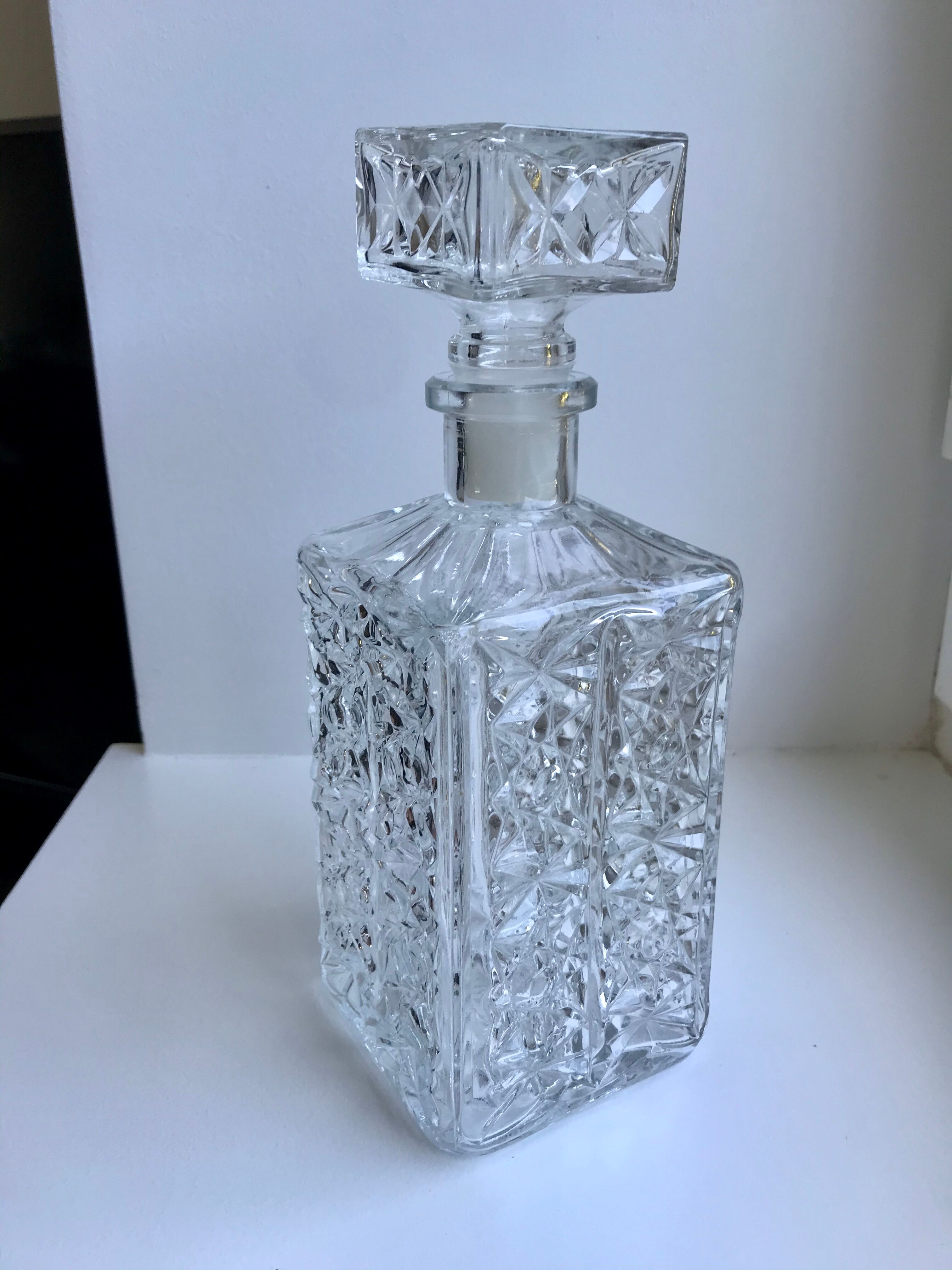 70s glass whiksy decanter