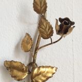Leaves and flowers wall light in gold metal