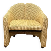 Eugenio Gerli Armchair for Tecno Reupholstered Houndstooth, 1970s