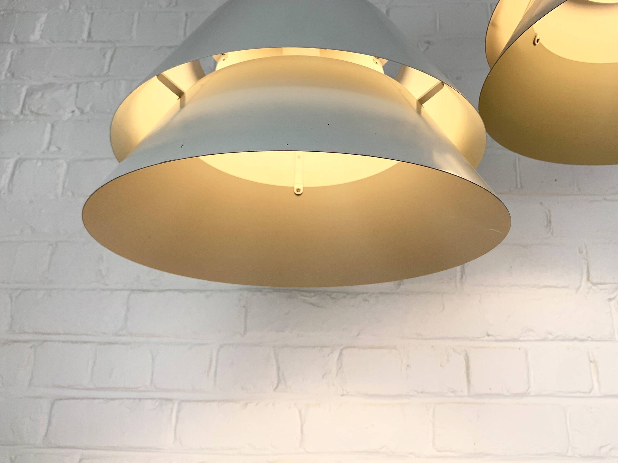 Pair of Zone Pendant Lights in gray, Jo Hammerborg for Fog & Mørup, 1960s