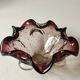 Murano empty pocket "Bullicante" organic floral shape. Plum tones. Diam. 17cm