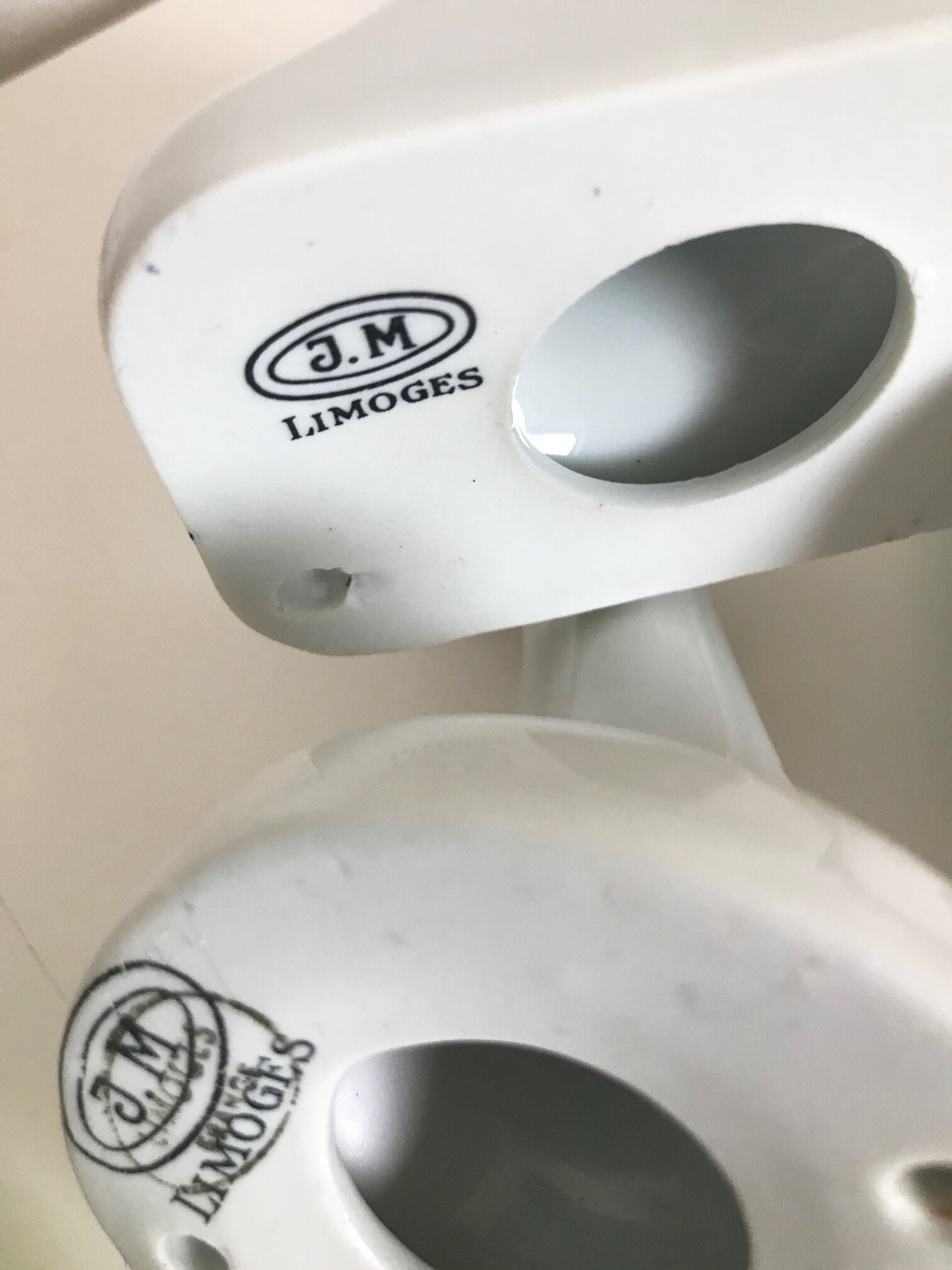 Set of 5 Limoges porcelain patères