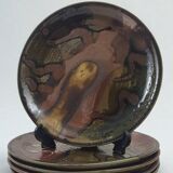 Stoneware plates by Francisco Pereira, Puisaye