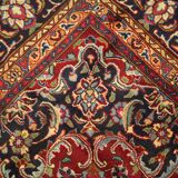 Vintage persian carpet handwoven red wool khorasan area rug- 338x243cm