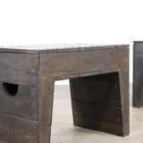 Pair Of Stools Bossche School By Dom Hans Van Der Laan & Jan De Jong, 1970s