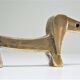 Dachshund bronze pen holder zoomorph design 60s
