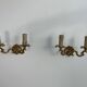 Pair of antique wall lamps in gilded metal - two lights - early XXth
