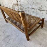 Wooden and rope bench from the 1950s,  Vibo