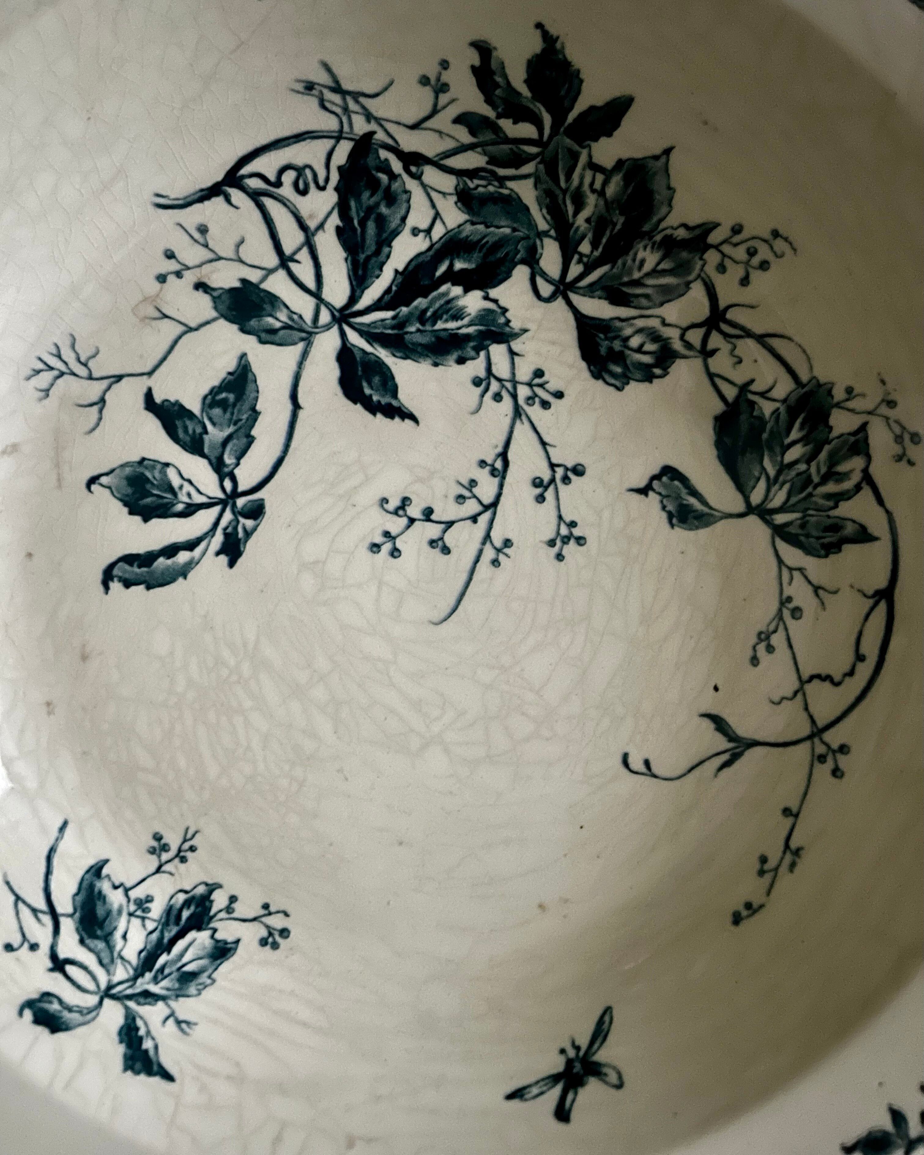 Shallow round plate, Gien ironstone.