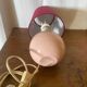 Pair of antique de schuytener opaline pink ball vintage bedside lamps