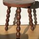 Turned wooden tripod stool
