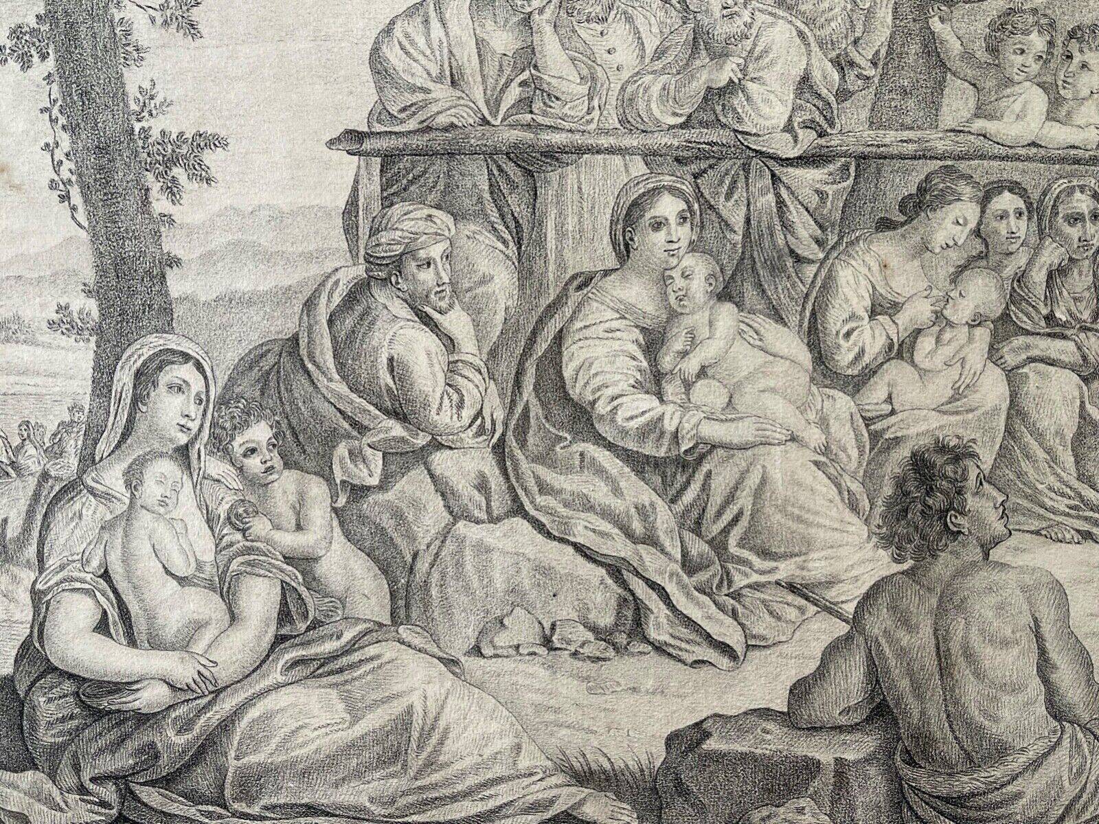 The preaching of Saint John the Baptist Rare three virgins and child golden number