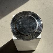 Round vintage silver-plated tray D30 H2