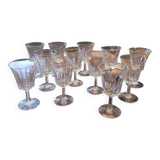 12 faceted stemmed glasses – 1970s 12 faceted stemmed glasses – year