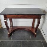 Restoration style console in mahogany with marble top