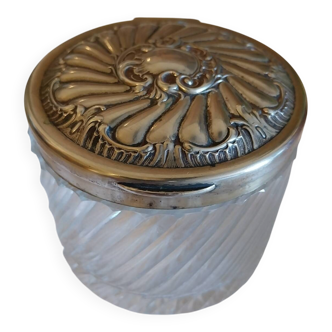 Antique crystal and silver-plated Art Nouveau pot