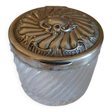 Antique crystal and silver-plated Art Nouveau pot