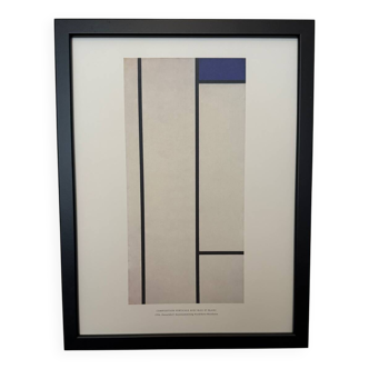 Mondrian impression vertical composition Blue and White