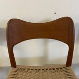 4 Chaises Danoises en Teck et Cordage par Arne et Hovmand Olsen 1960
