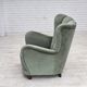 1960s, Danish highback relax chair, furniture velour, ash wood.