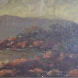 Tableau ancien bord de mer peinture marine HSP signé A. Raynal