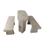 Set table and 2 stone benches from Lyon