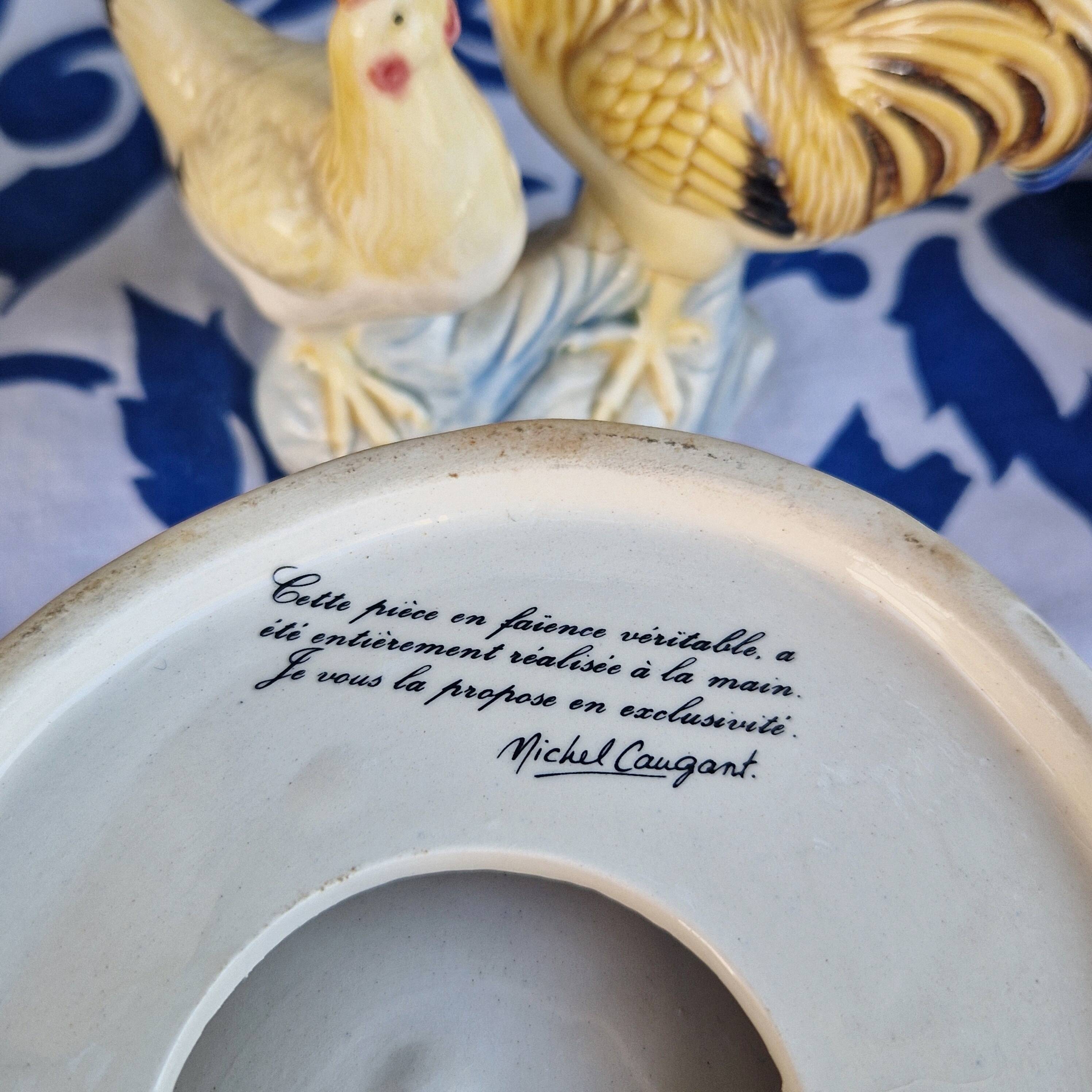 Caugant zoomorphic ceramic terrine with rooster