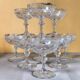 9 crystal champagne coupes