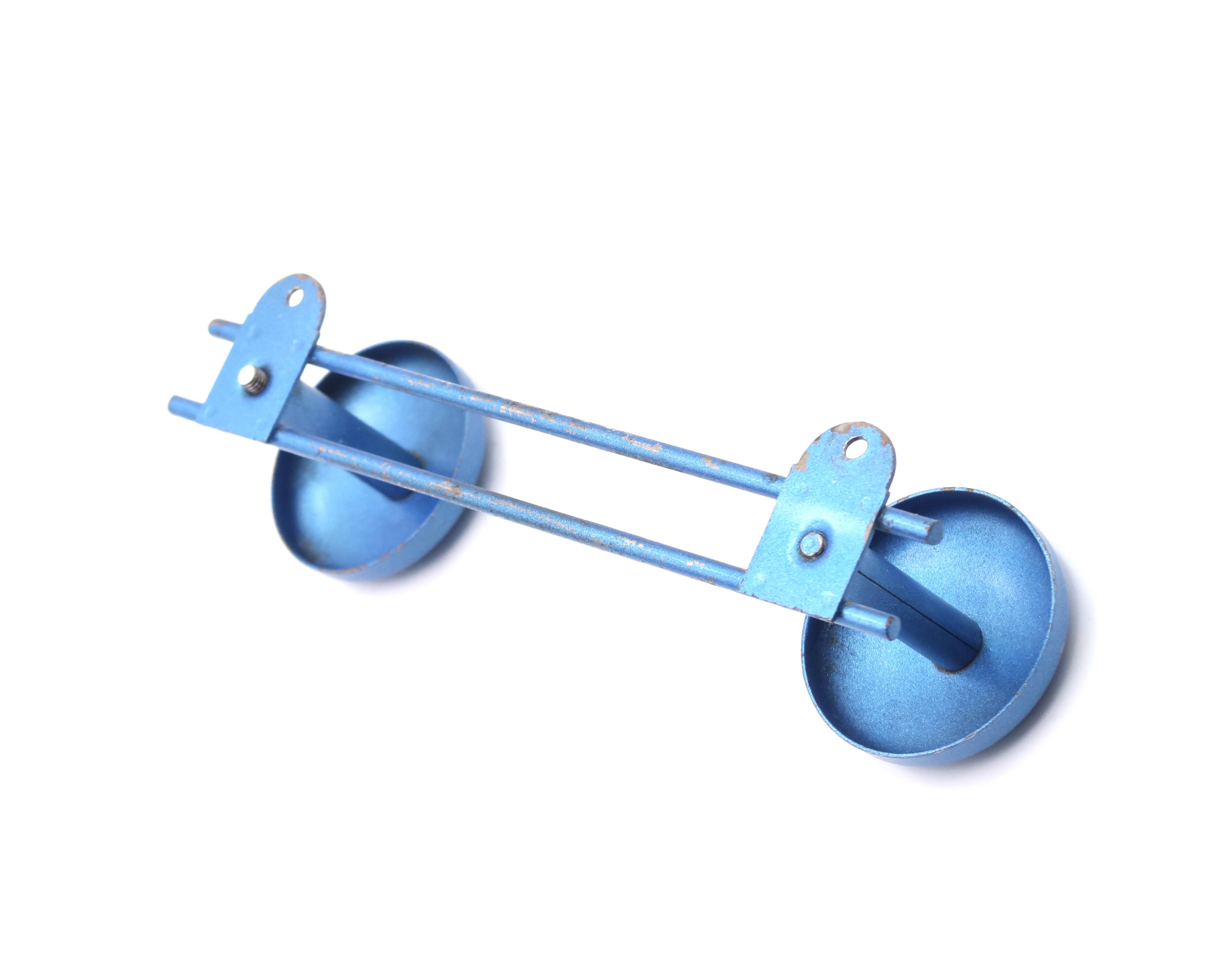Electric blue metal coat rack, 1950s