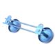 Electric blue metal coat rack, 1950s