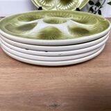 Set of 6 oyster plates in Earthenware Mill of Wolves