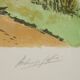 Modern lithograph signed Ardengo Soffici Haystack and Cypress 1962